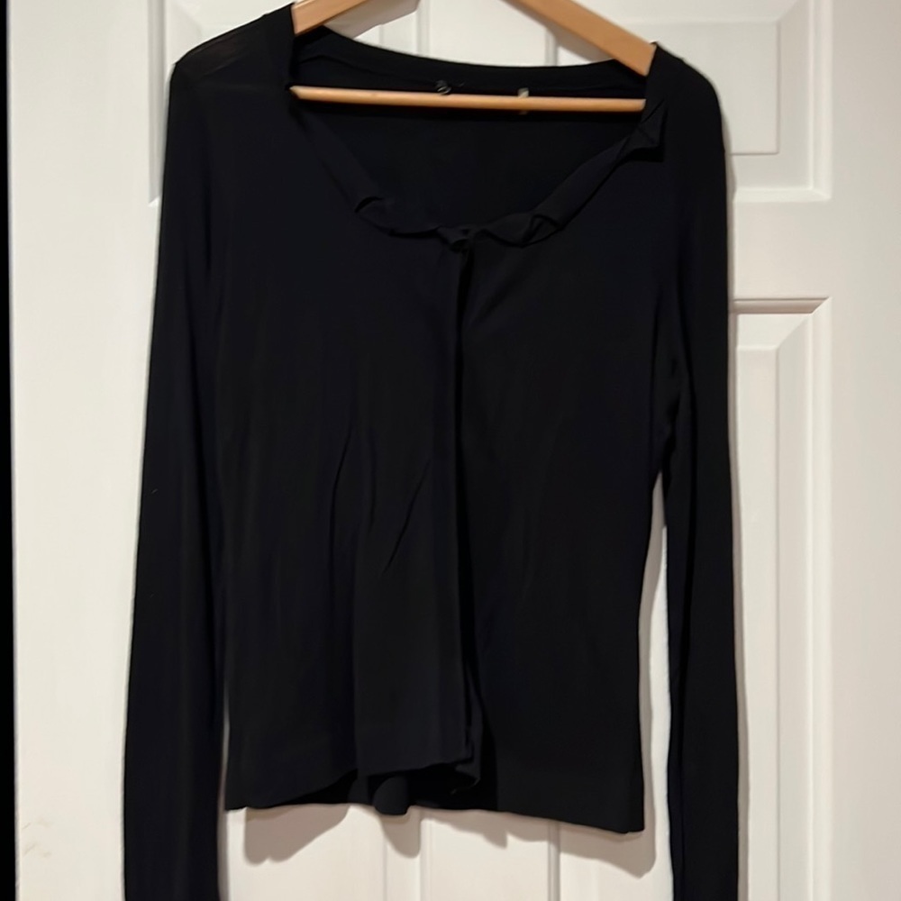 Tahari Long Sleeve Cardigan with neck Detail